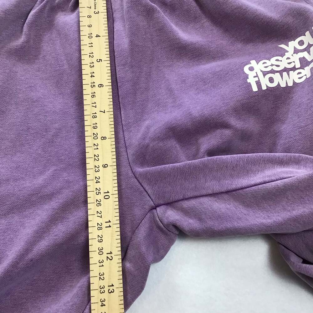 The Mayfair Group You Deserve Flowers Wide Leg Sweatpants Purple XS - Picture 13 of 14